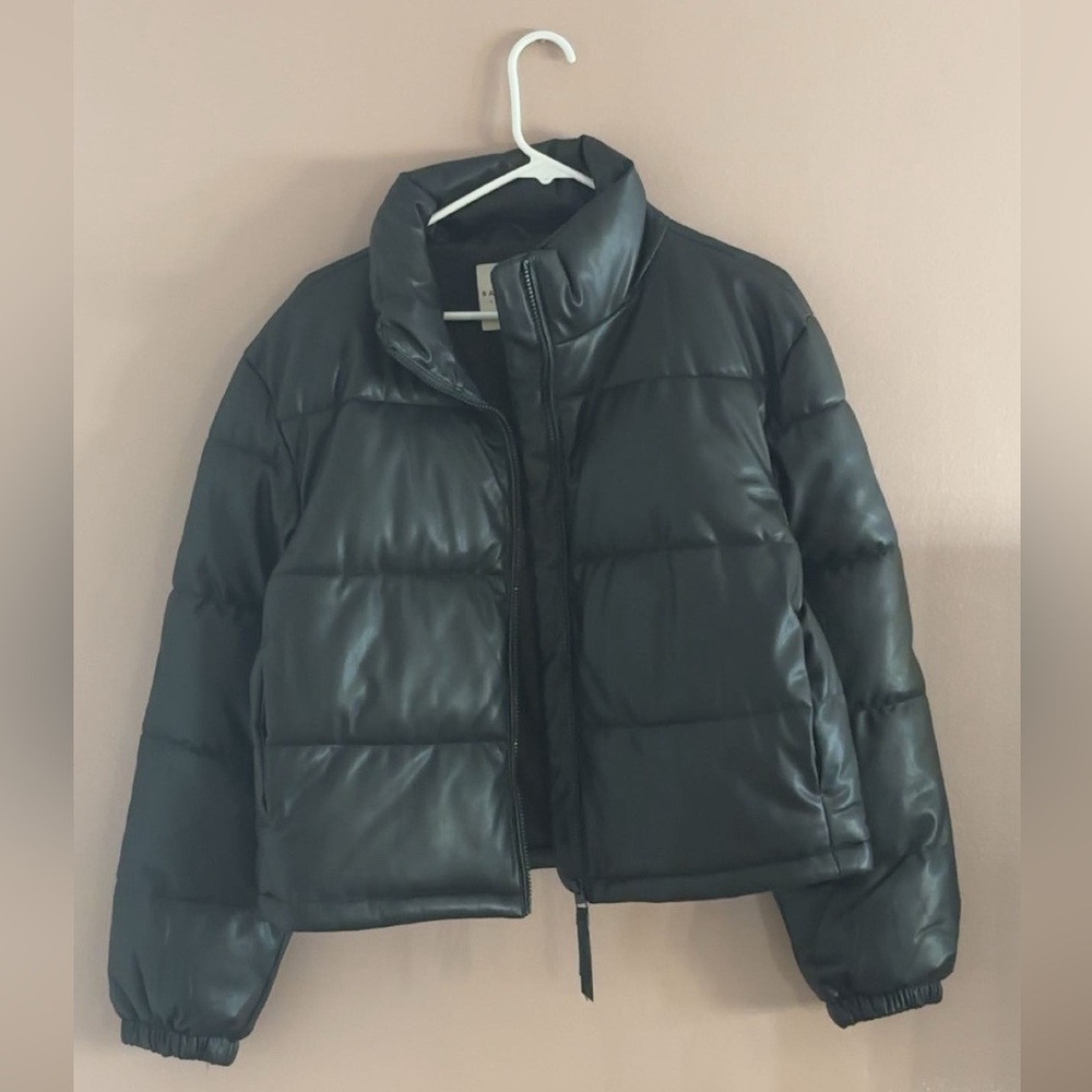 Bagatelle Black Puffer Jacket with High Collar